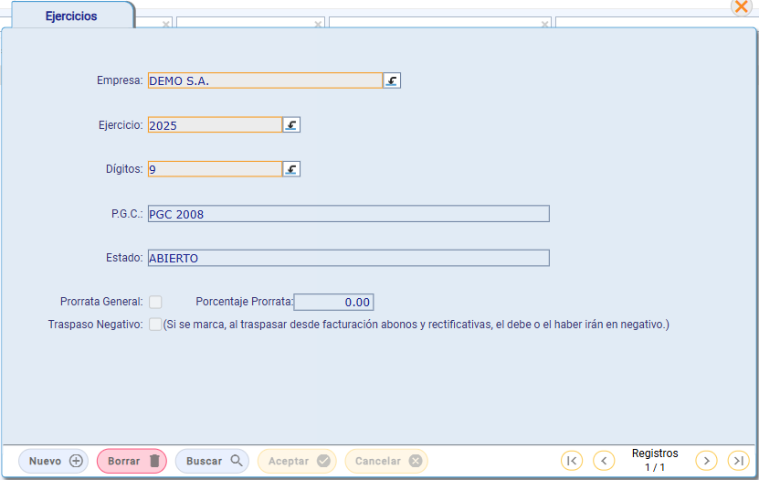 ejercicio contable